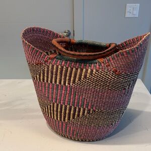 Handwoven Multicolor Basket Bag